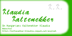 klaudia kaltenekker business card